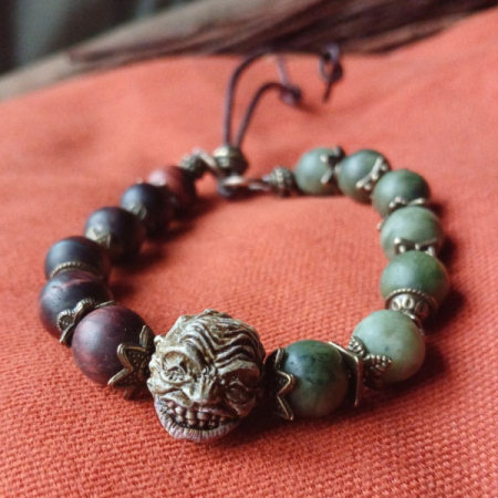 Goblin bracelet with jade and bull's eye